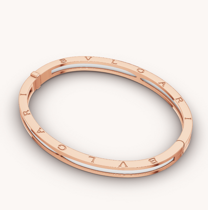 [CharmAmor]ZERO 1 PINK GOLD WITH WHITE CERAMIC BRACELET