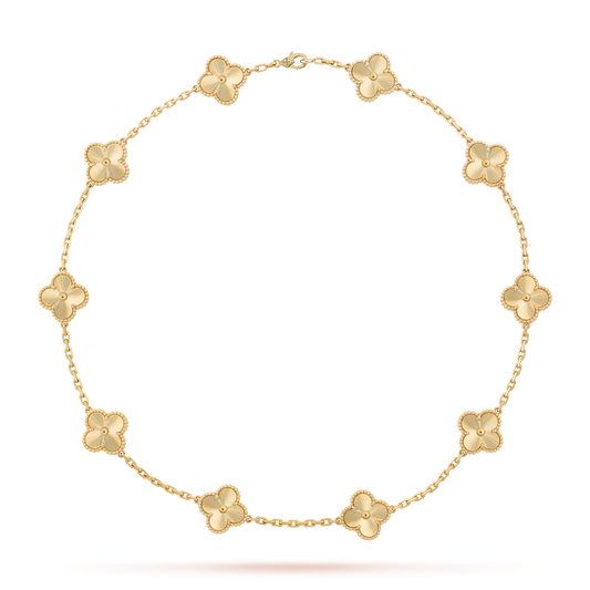[CharmAmor]CLOVER 10 MOTIFS LASER NECKLACE
