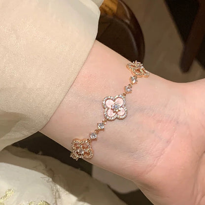 [CharmAmor]CLOVER 5 MOTIF PINK BLUE RED WHITE BRACELET