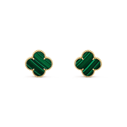 [CharmAmor]CLOVER MINI 9.5MM MALACHITE  EARRINGS
