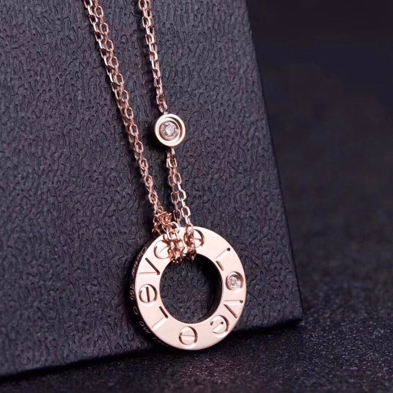 [CharmAmor]LOVE NECKLACE 16MM 2 DIAMONDS