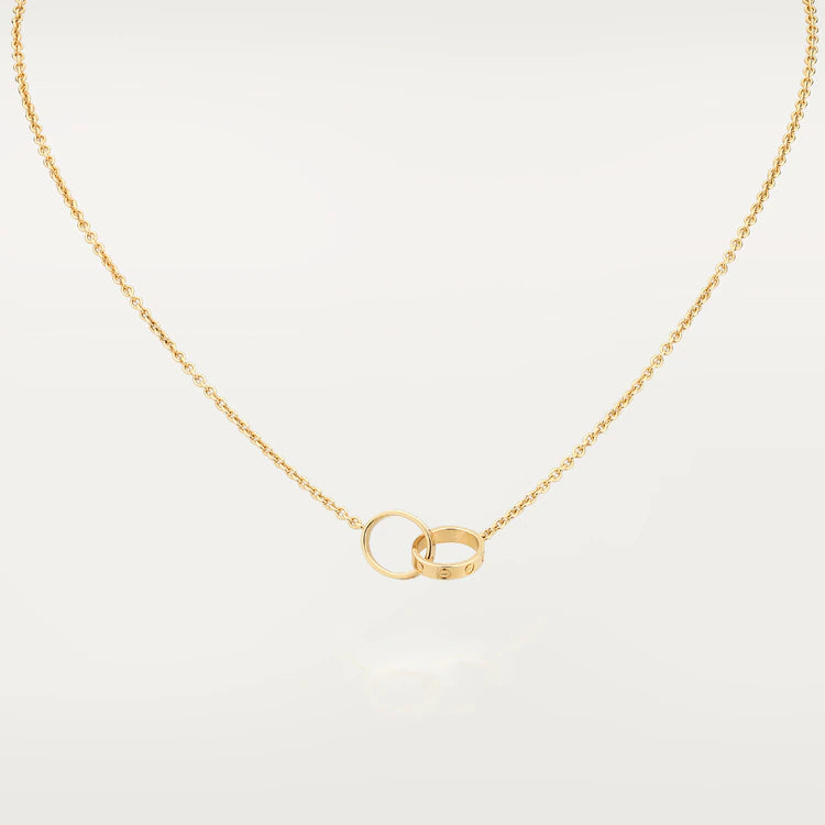 [CharmAmor]LOVE NECKLACE DOUBLE RING GOLD