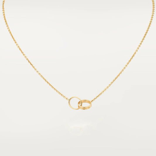 [CharmAmor]LOVE NECKLACE DOUBLE RING GOLD
