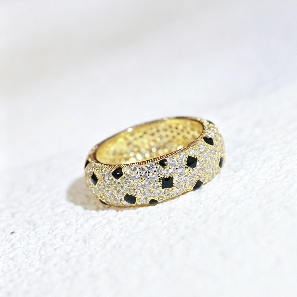 [CharmAmor]PANTHERE SPOTTED FULL DIAMOND RING