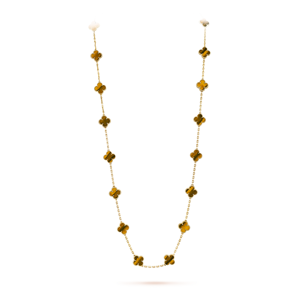 [CharmAmor]CLOVER 20 MOTIFS TIGER EYE ROSE GOLD