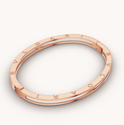 [CharmAmor]ZERO 1 PINK GOLD WITH WHITE CERAMIC BRACELET