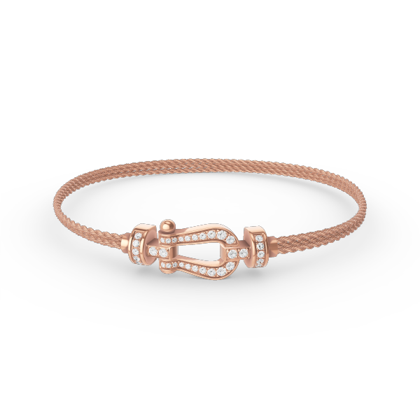 [CharmAmor]FORCE SMALL HORSESHOE  DIAMOND CHAIN ROPE BRACELET