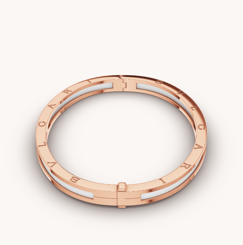 [CharmAmor]ZERO 1 PINK GOLD WITH WHITE CERAMIC BRACELET
