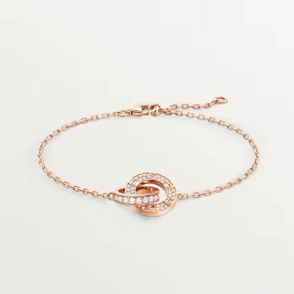 [CharmAmor]LOVE DOUBLE RING FULL DIAMOND BRACELET