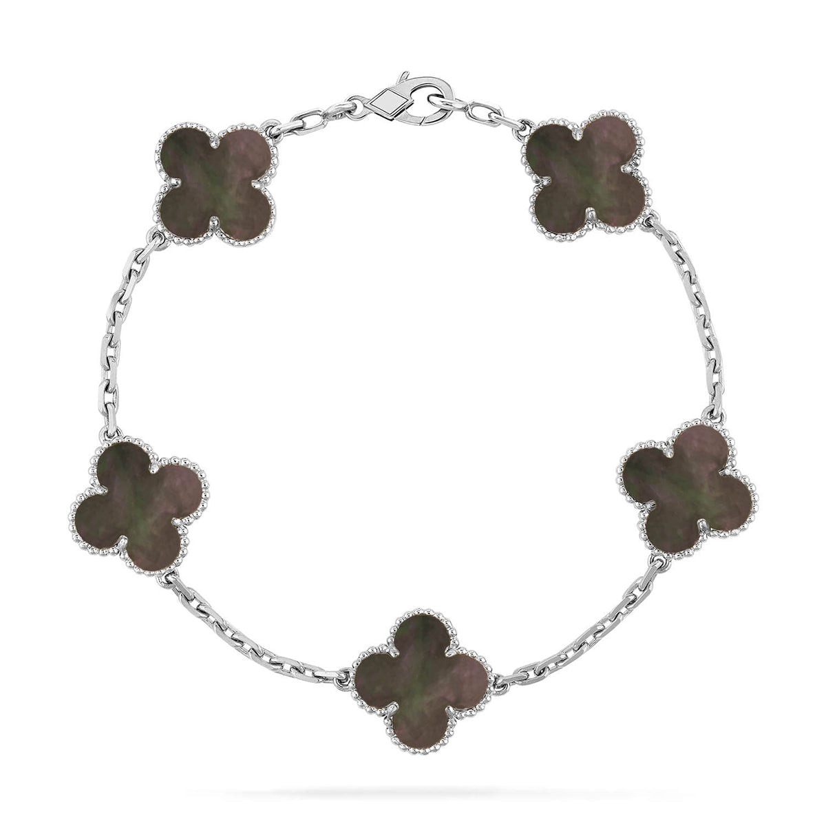 [CharmAmor] CLOVER 5 MOTIF GRAY MOP BRACELET COLLECTION