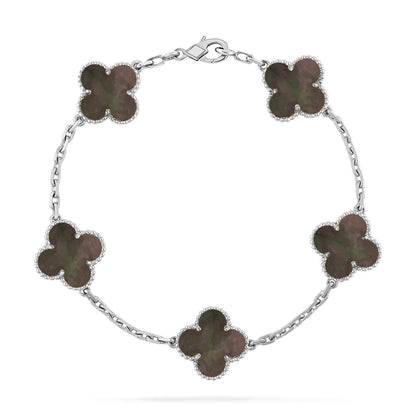 [CharmAmor] CLOVER 5 MOTIF GRAY MOP BRACELET COLLECTION