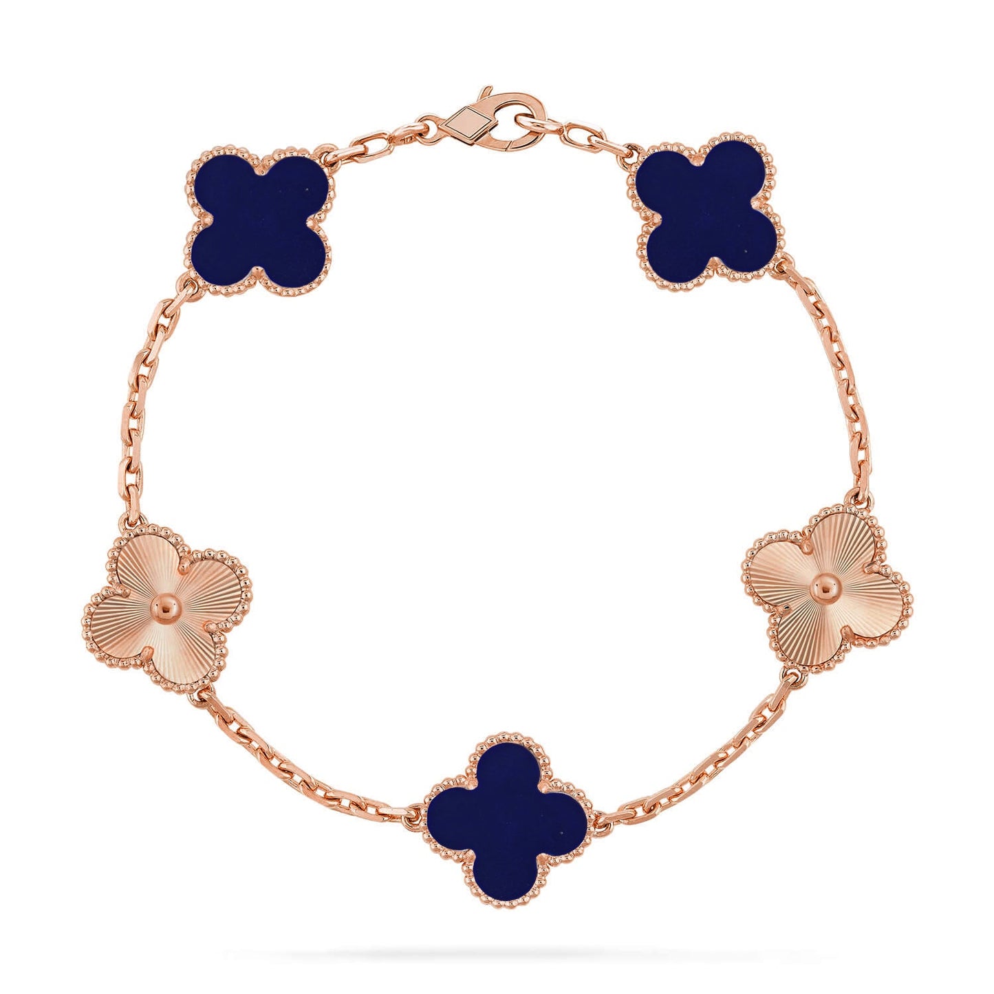 [CharmAmor] CLOVER 5 MOTIF LAPIS LAZULI BRACELET COLLECTION