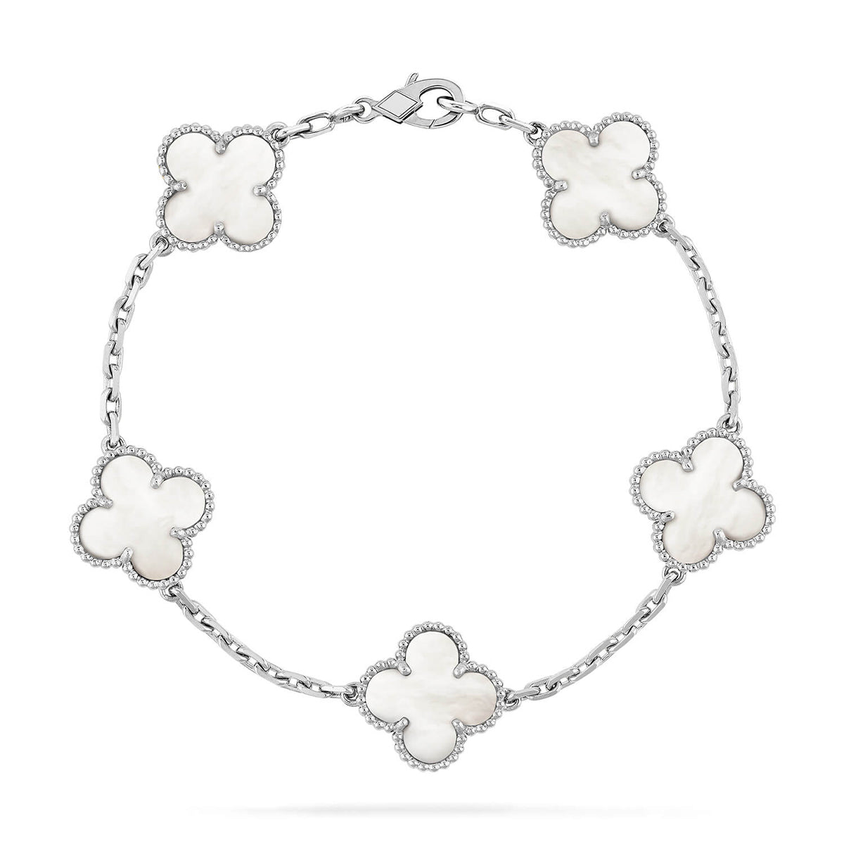 [CharmAmor] CLOVER WHITE PEARL MOP 5 MOTIF BRACELET COLLECTION