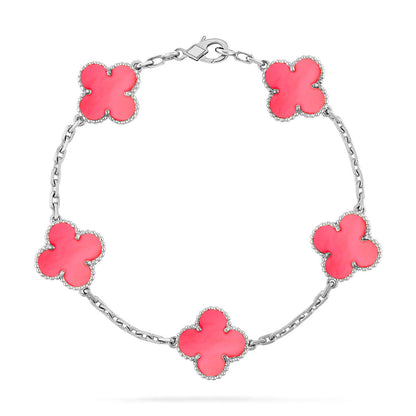 [CharmAmor] CLOVER 5 MOTIFS  PINK MOP BRACELET COLLECTION