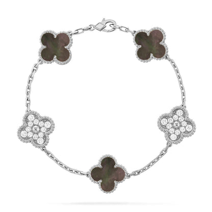 [CharmAmor] CLOVER 5 MOTIF GRAY MOP BRACELET COLLECTION