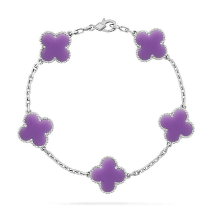[CharmAmor] CLOVER 5 MOTIF LIGHT PURPLE BRACELET COLLECTION