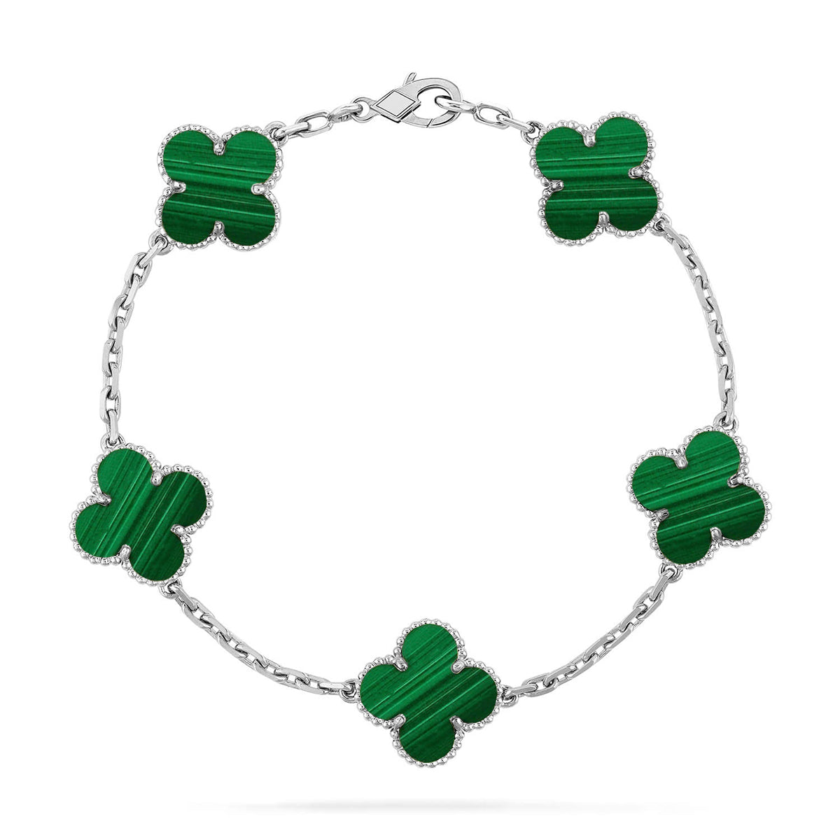 [CharmAmor] CLOVER 5 MOTIF MALACHITE BRACELET COLLECTION
