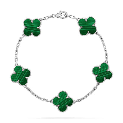 [CharmAmor] CLOVER 5 MOTIF MALACHITE BRACELET COLLECTION