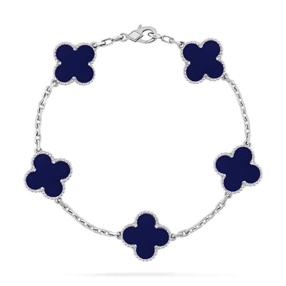 [CharmAmor] CLOVER 5 MOTIF LAPIS LAZULI BRACELET COLLECTION