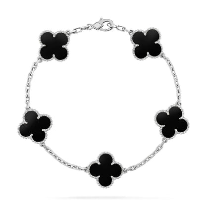 [CharmAmor] CLOVER 5 MOTIF ONYXS BRACELET COLLECTION