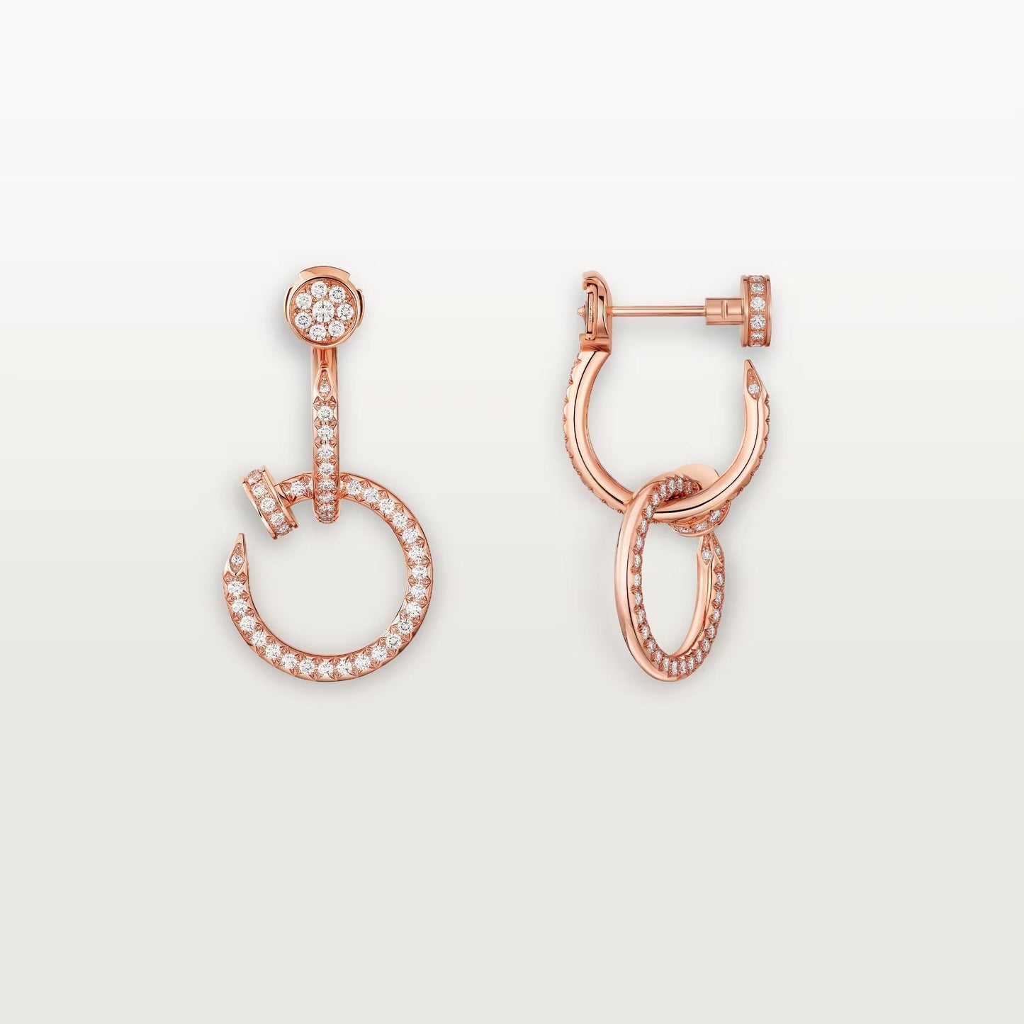 [CharmAmor]JUSTE FULL DIAMOND DOUBLE EARRINGS