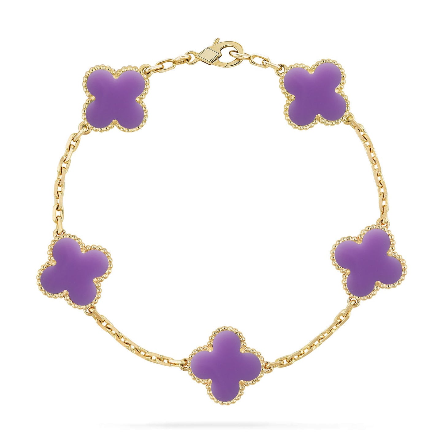 [CharmAmor] CLOVER 5 MOTIF LIGHT PURPLE BRACELET COLLECTION