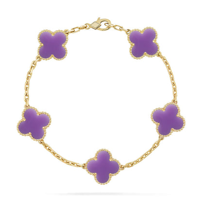 [CharmAmor] CLOVER 5 MOTIF LIGHT PURPLE BRACELET COLLECTION