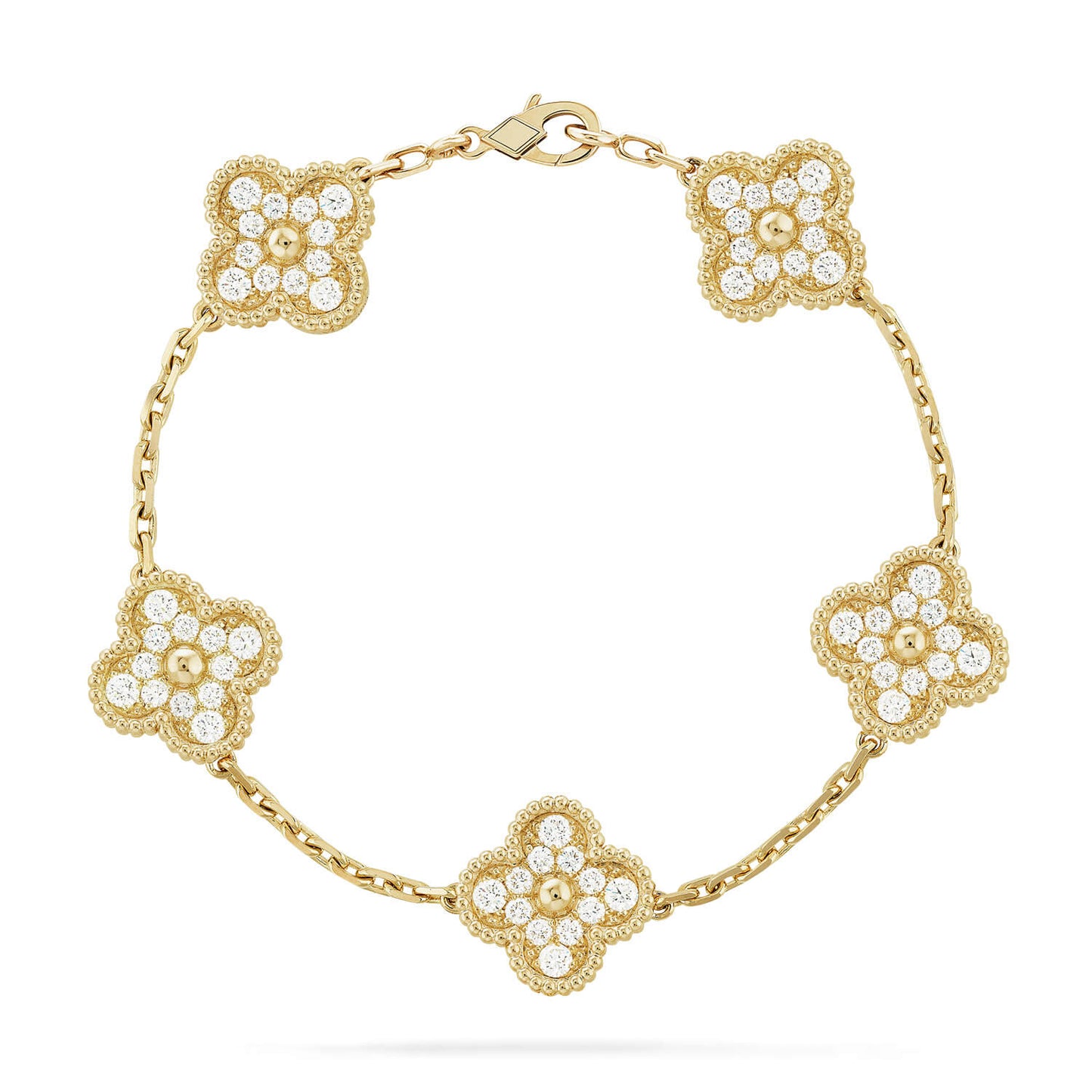 [CharmAmor] CLOVER 5 MOTIF FULL DIAMOND BRACELET COLLECTION