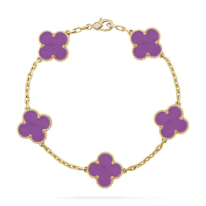 [CharmAmor] CLOVER 5 MOTIF VIOLET BRACELET COLLECTION