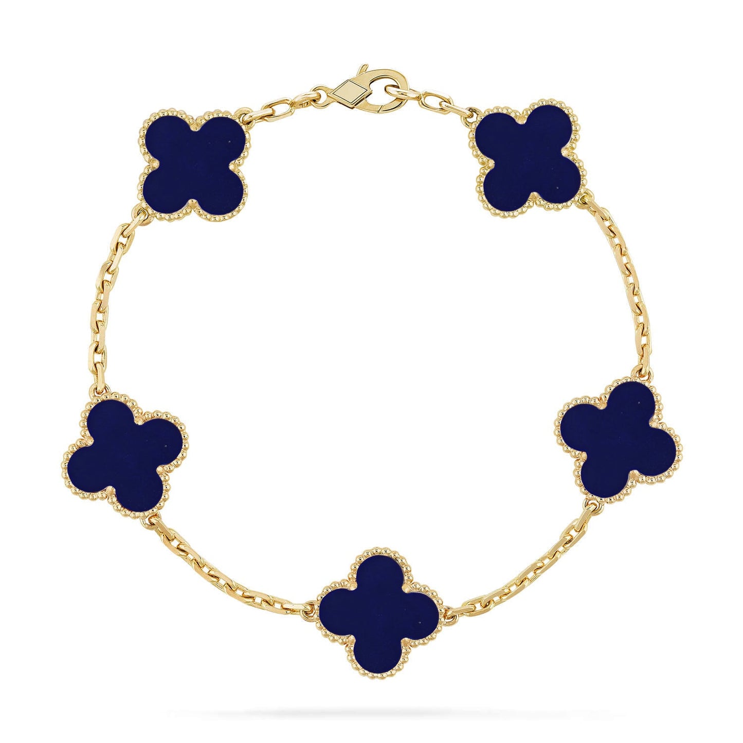 [CharmAmor] CLOVER 5 MOTIF LAPIS LAZULI BRACELET COLLECTION