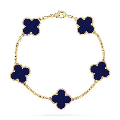 [CharmAmor] CLOVER 5 MOTIF LAPIS LAZULI BRACELET COLLECTION