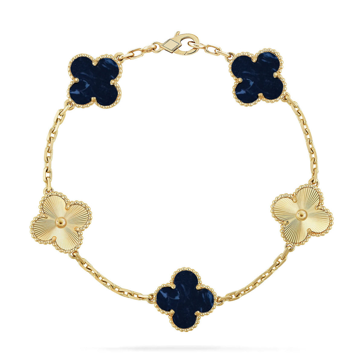 [CharmAmor] CLOVER 5 MOTIF PIETERSITE BRACELET COLLECTION