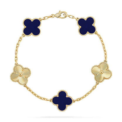 [CharmAmor] CLOVER 5 MOTIF LAPIS LAZULI BRACELET COLLECTION
