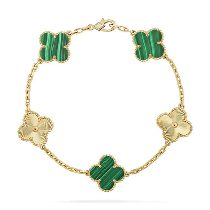 [CharmAmor] CLOVER 5 MOTIF MALACHITE BRACELET COLLECTION