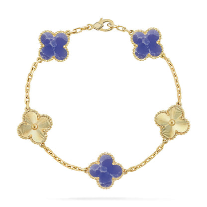 [CharmAmor] CLOVER 5 MOTIF BLUE VEINS BRACELET COLLECTION