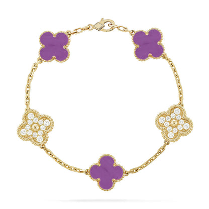 [CharmAmor] CLOVER 5 MOTIF VIOLET BRACELET COLLECTION