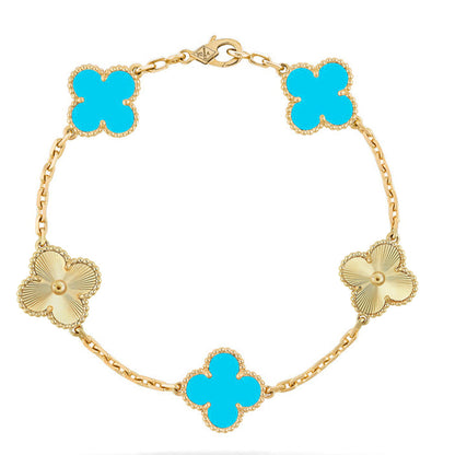 [CharmAmor] CLOVER 5 MOTIF TURQUOISE BRACELET COLLECTION