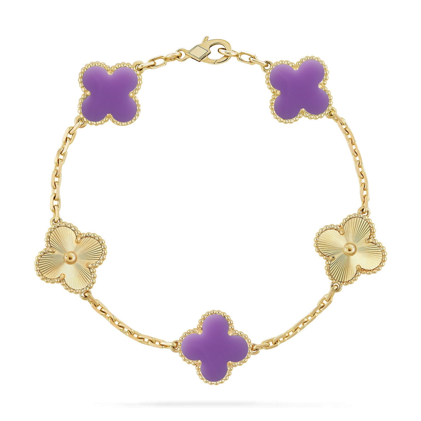 [CharmAmor] CLOVER 5 MOTIF LIGHT PURPLE BRACELET COLLECTION
