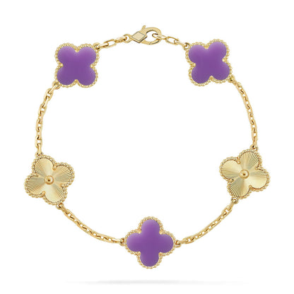 [CharmAmor] CLOVER 5 MOTIF LIGHT PURPLE BRACELET COLLECTION