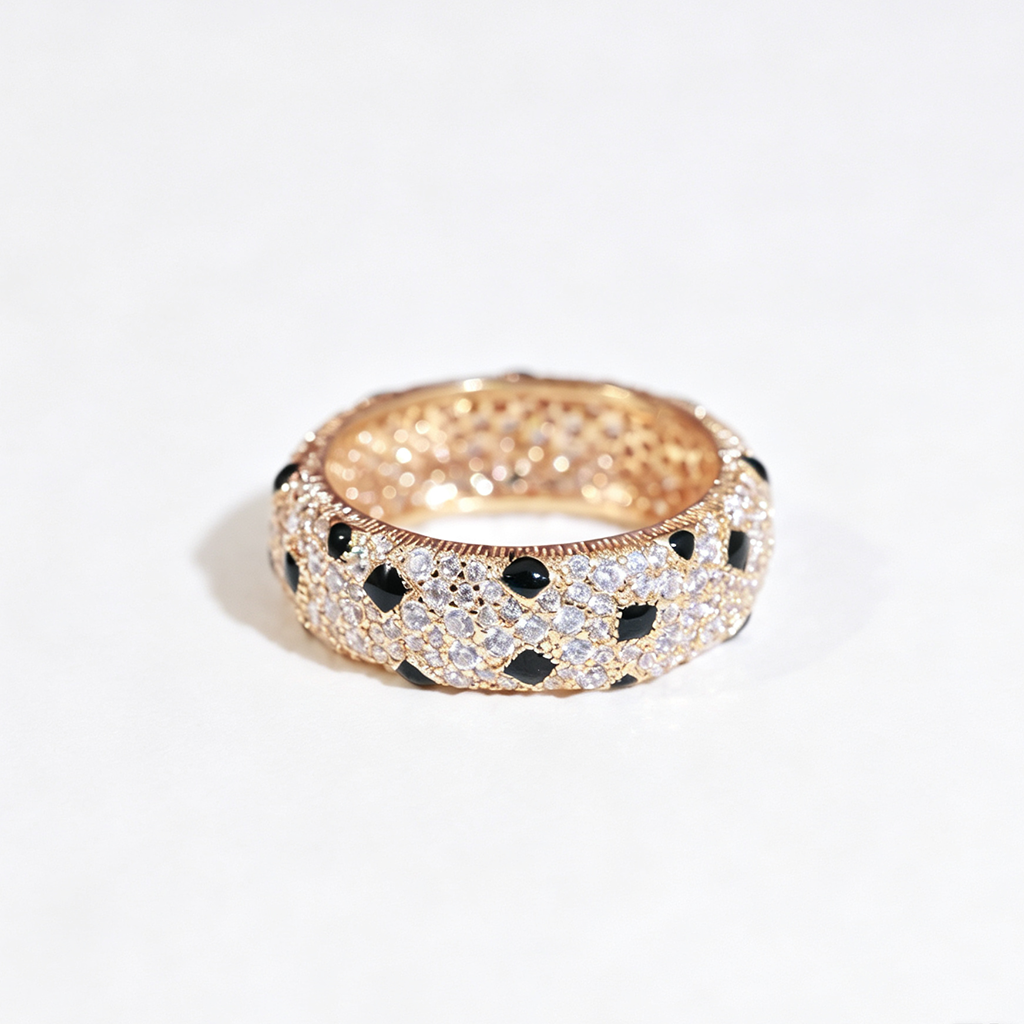 [CharmAmor]PANTHERE SPOTTED FULL DIAMOND RING