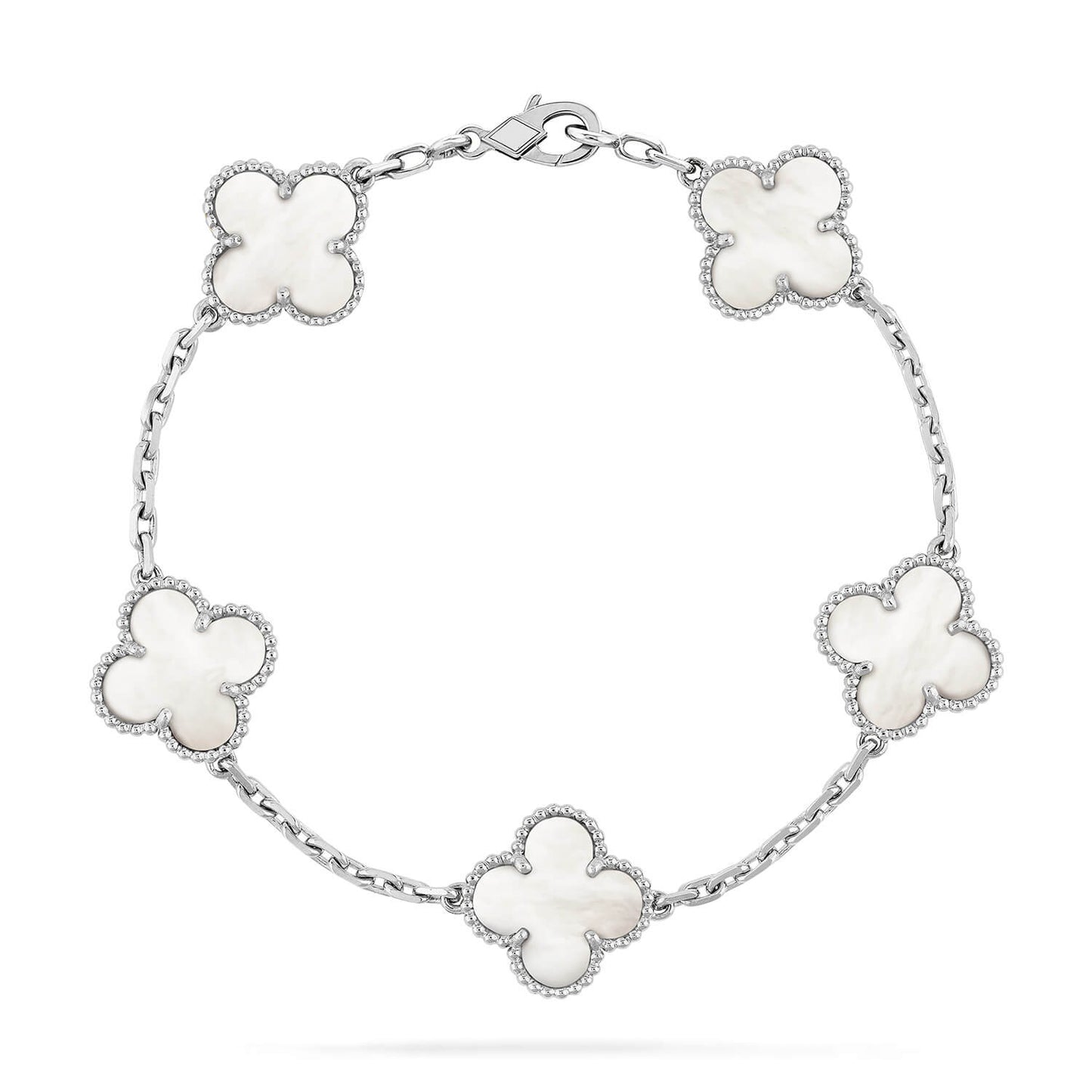 [CharmAmor]CLOVER SILVER MOP 5 MOTIF BRACELET