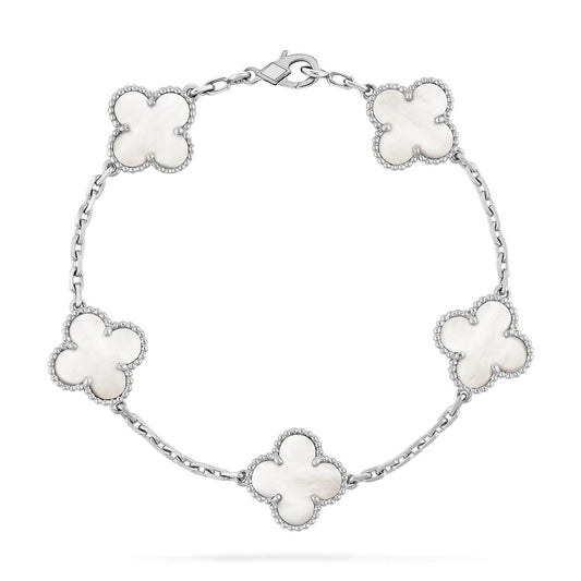 [CharmAmor]CLOVER SILVER MOP 5 MOTIF BRACELET