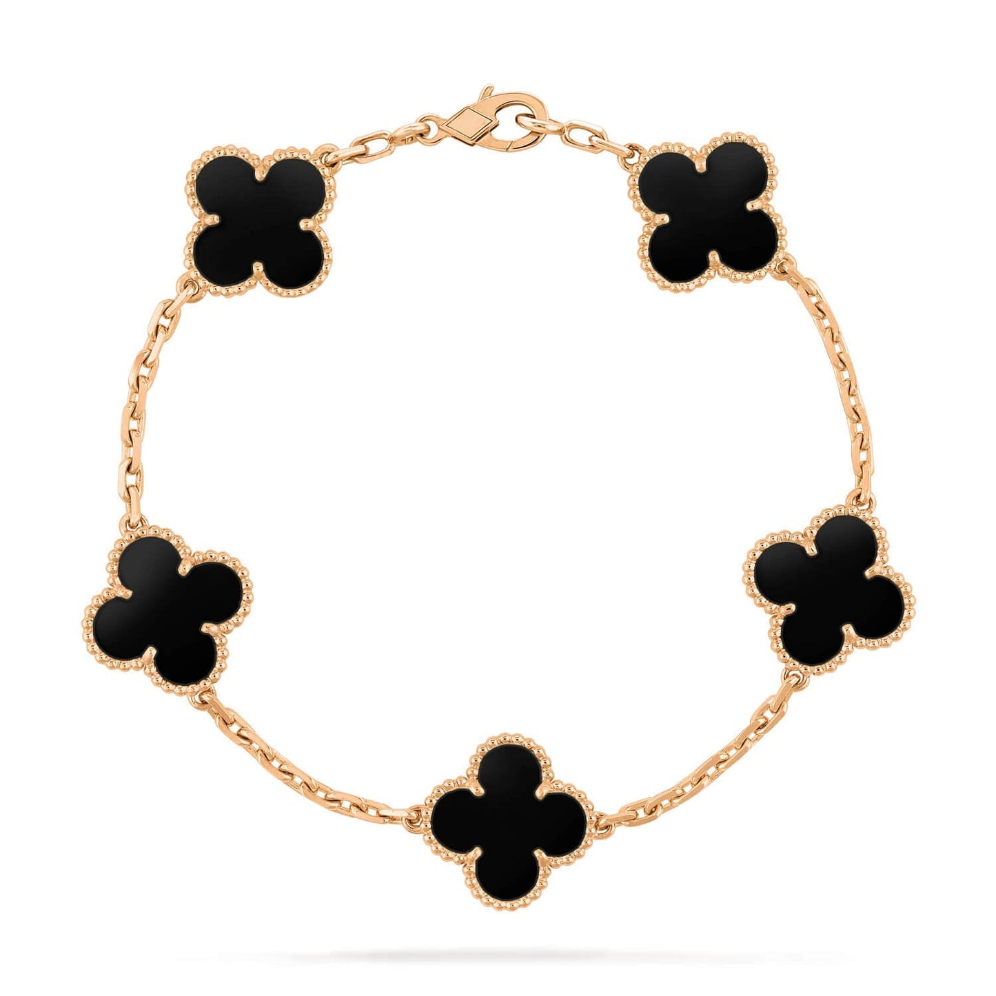 [CharmAmor]CLOVER  5 MOTIFS BLACK ONYX BRACELET