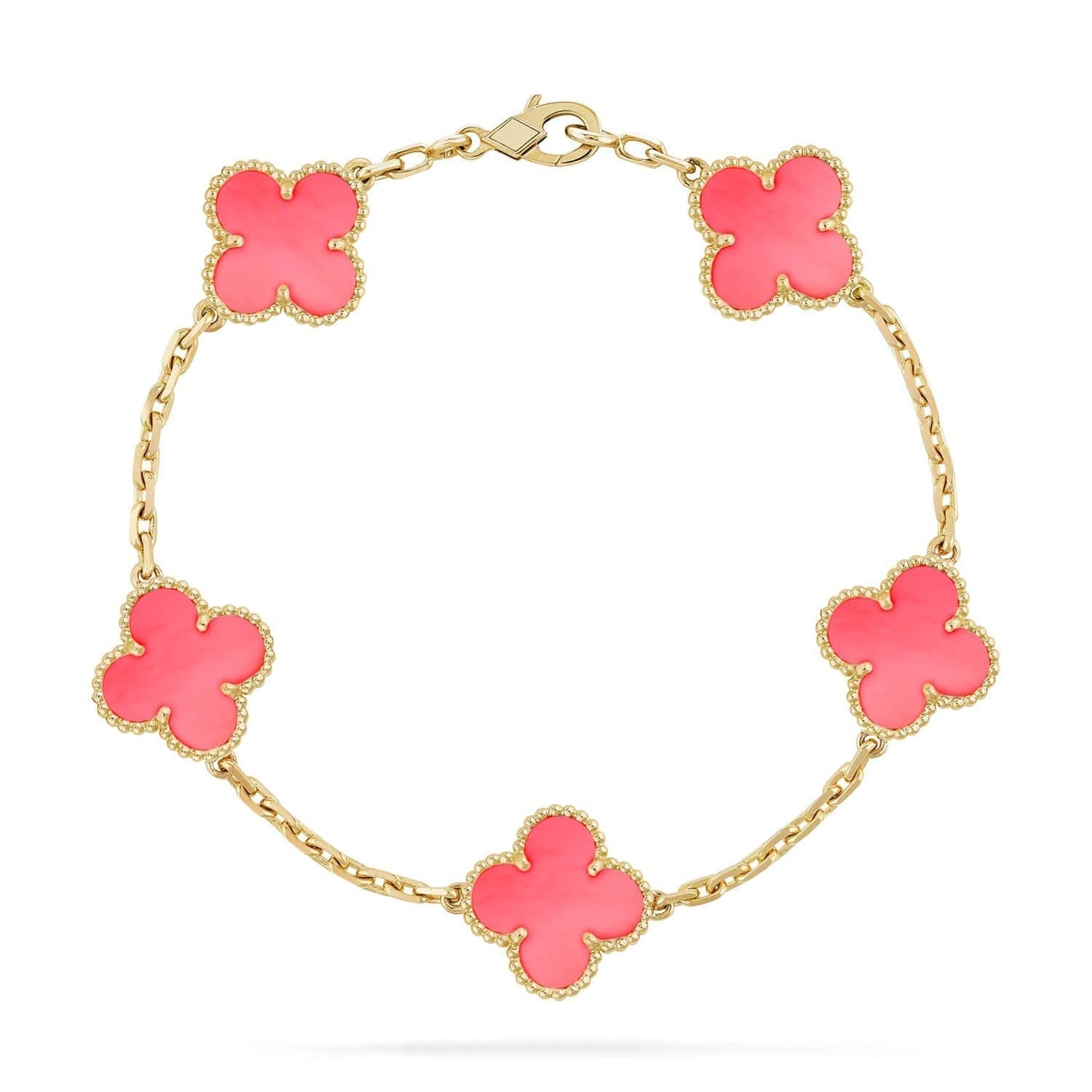 [CharmAmor]CLOVER 5 PINK MOP BRACELET