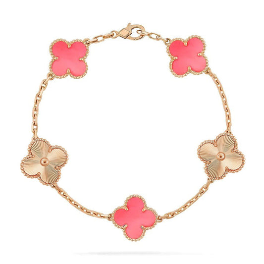 [CharmAmor]CLOVER BRACELET 5 MOTIF PINK AND PINK GOLD