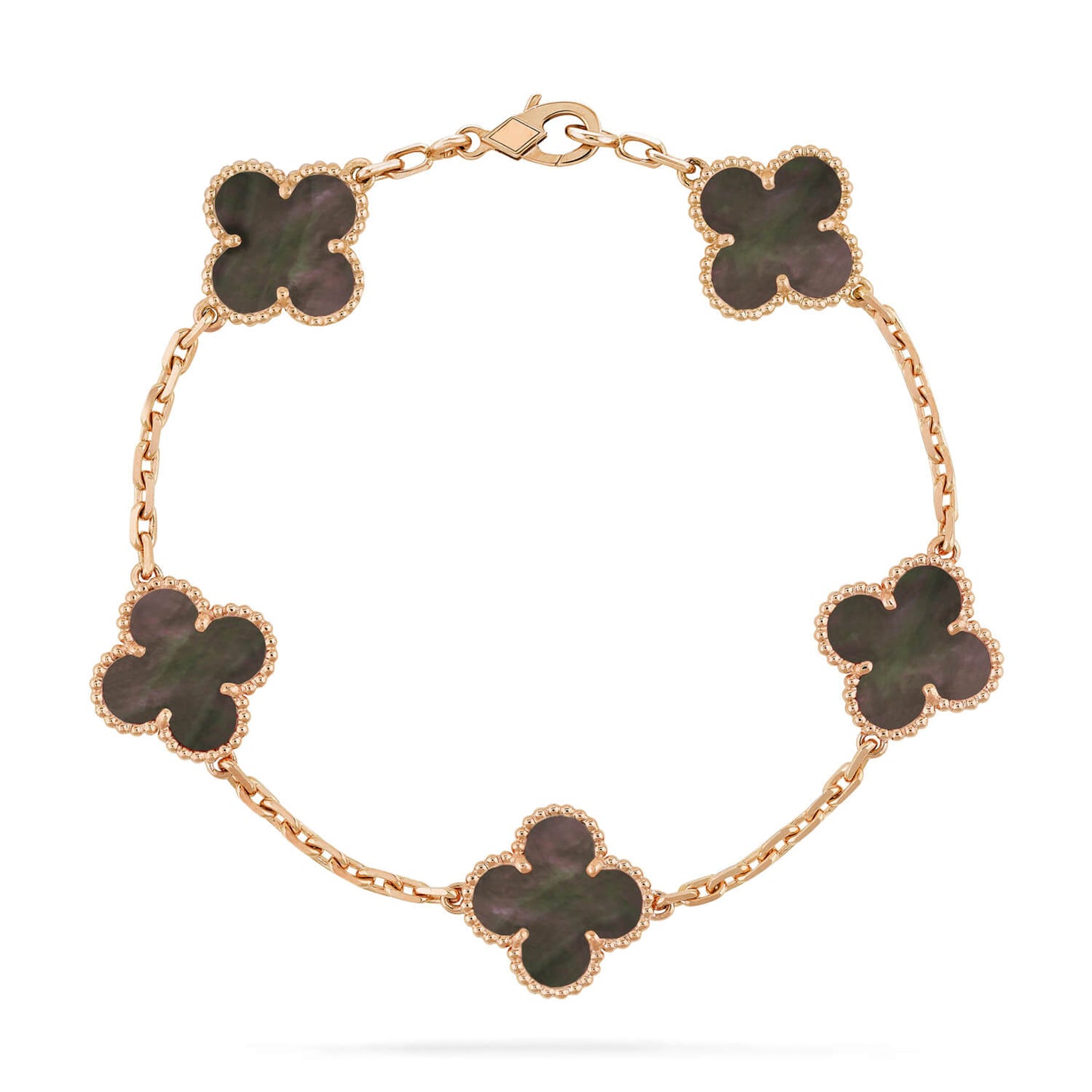[CharmAmor]CLOVER 5 MOTIF GRAY MOP  BRACELET