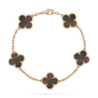 [CharmAmor]CLOVER 5 MOTIF GRAY MOP  BRACELET
