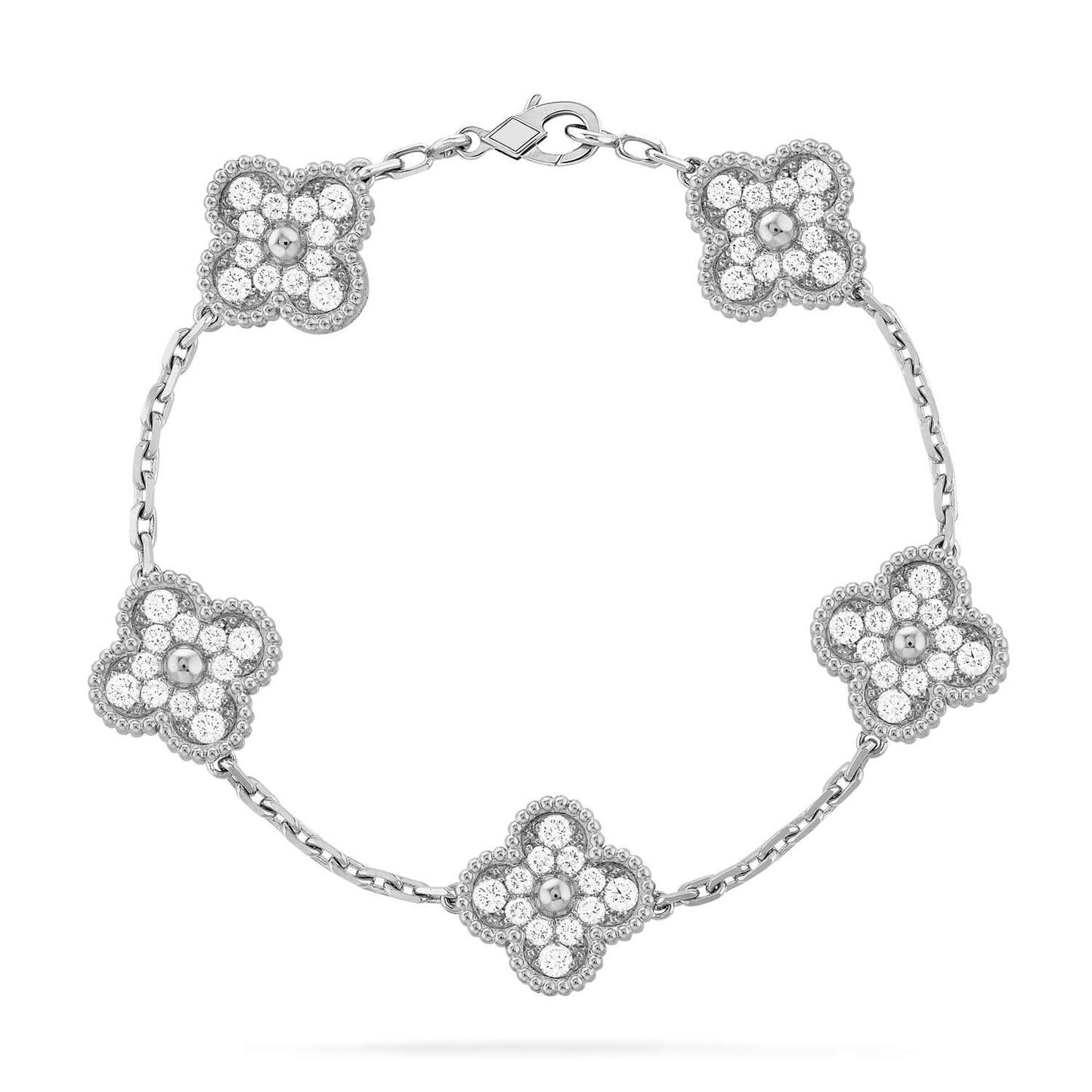 [CharmAmor]CLOVER 5 MOTIFS  DIAMOND BRACELET SILVER