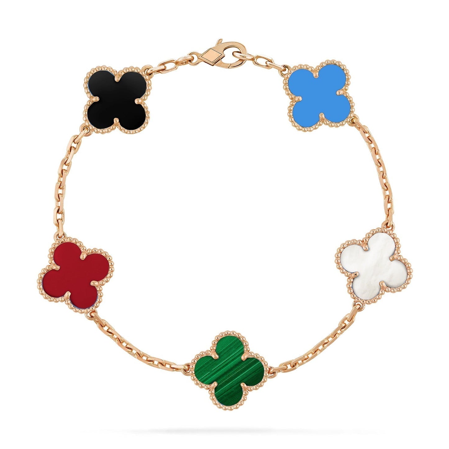 [CharmAmor]CLOVER 5 MOTIFS MULTICOLOR  BRACELET