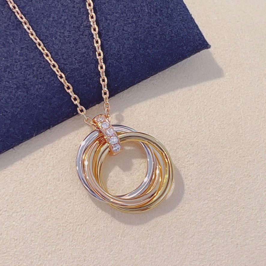 [CharmAmor]TRINITY NECKLACE GOLD  DIAMONDS